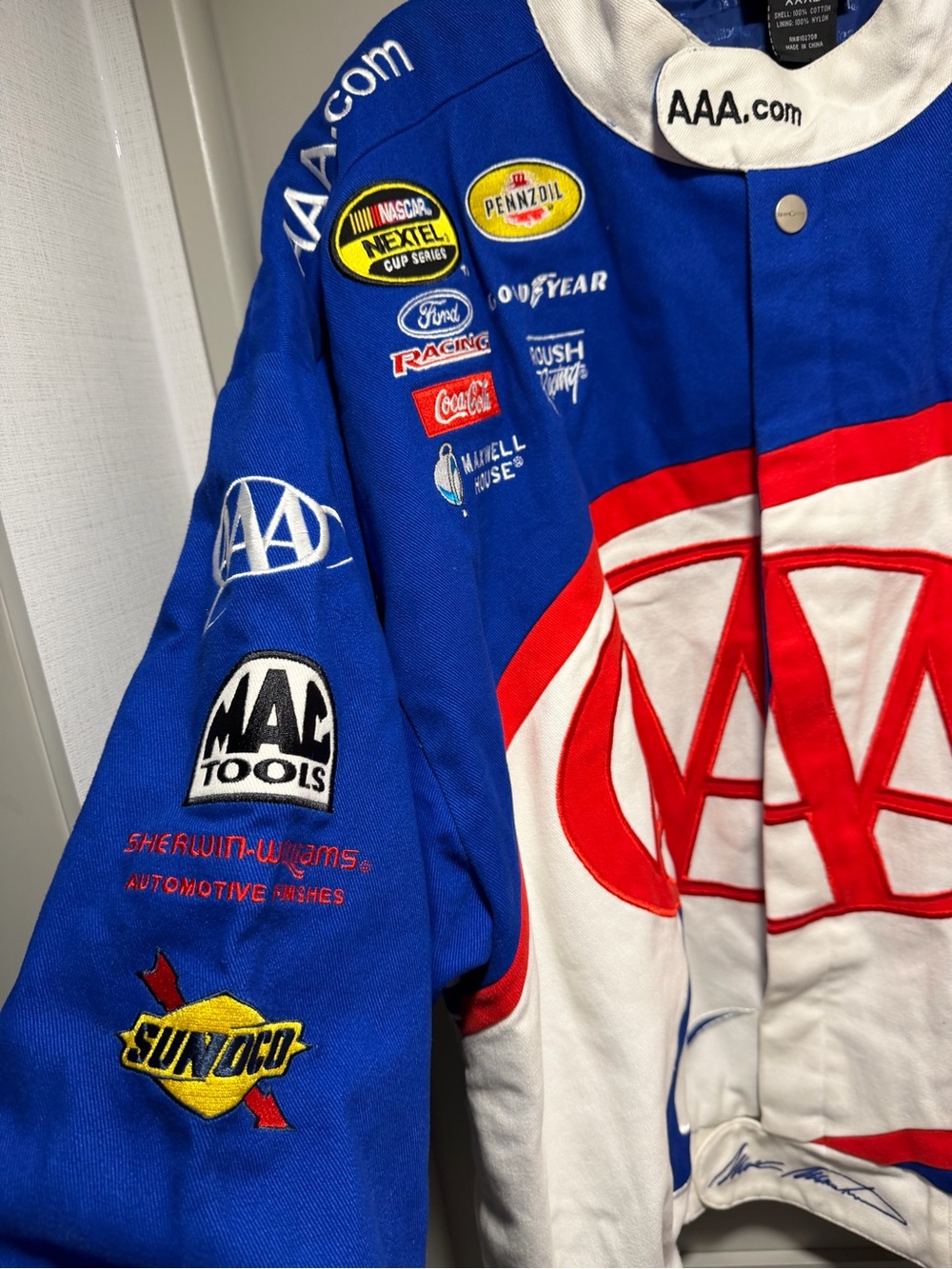 Mark Martin Men's Racing Jacket - Blue/White/Red - Picture 5 of 15